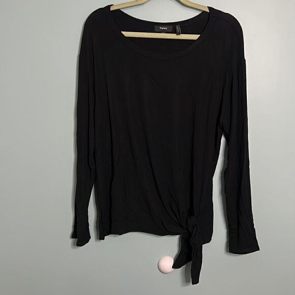 Theory Serah Tie Bottom Long Sleeve Shirt So Soft! - Picture 2 of 8